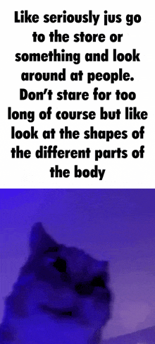 a picture of a doge with a quote about looking at different parts of the body .