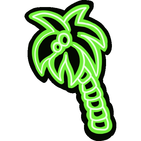 Neon Palm Tree Neon Green Sticker - Neon palm tree Neon green Neon ...
