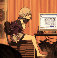 akane shinjo anime ssss gridman cute computer