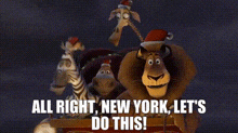 Merry Madagascar Marty GIF - Merry Madagascar Marty All Right New York Lets Do This GIFs