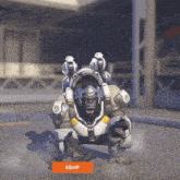 a gorilla in a space suit with the word equip on the bottom