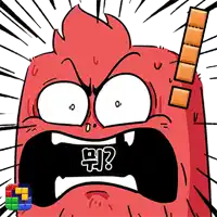 a cartoon character with a surprised look on his face and a question mark in the lower right corner