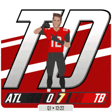 a drawing of a football player with the number 12 on his jersey