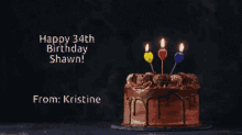 Happy34th Birthday Shawn From Kristine GIF - Happy34th Birthday Shawn From Kristine Cake GIFs