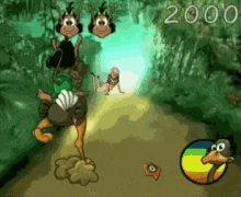 a video game with the number 2000 at the top of the screen