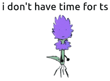 a drawing of a purple flower with the words i do n't have time for ts