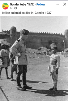 a photo of an italian colonial soldier in gonder 1937