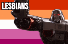 a picture of a robot with the word lesbians on the bottom