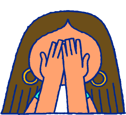 Embarrassed Lola Hides Her Face Sticker - Hopeless Romance101 Sad Cry Stickers