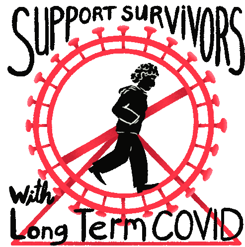 Support Survivors Long Term Covid Sticker - Support Survivors Long Term Covid Hamster Wheel Stickers