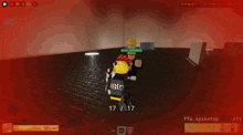 a screenshot of a video game shows a character with a gun and money flying around him