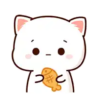 a white cat is holding a fish in its mouth .