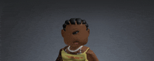 a girl with braids wearing a yellow tank top that says " i love you more than anything "
