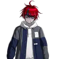 a drawing of a boy with red hair and a hoodie that says ' i 'm too pretty '