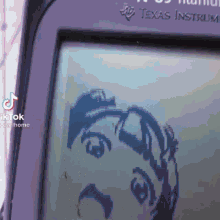 a texas instruments calculator has a picture of a person on it