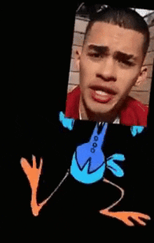 a cartoon drawing of a man and a bird with the word ' snoop dogg ' on it