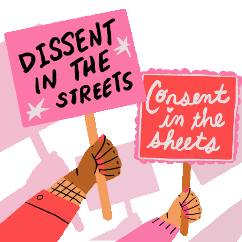 Ppvalentines23 Dissent In The Streets Sticker - Ppvalentines23 Dissent In The Streets Consent In The Sheets Stickers