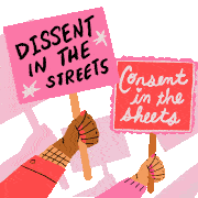 Ppvalentines23 Dissent In The Streets Sticker - Ppvalentines23 Dissent In The Streets Consent In The Sheets Stickers