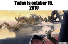 today is october 15 2010 is written on the bottom of a cartoon