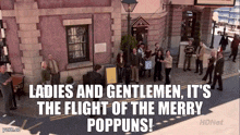 ladies and gentlemen it 's the flight of the merry pop puns