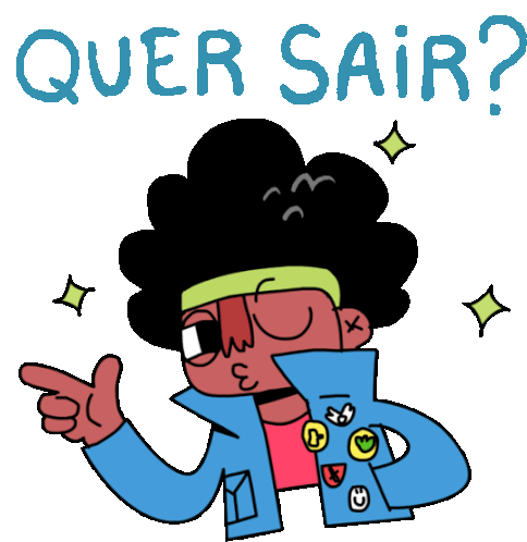 Winking Boy Says Wanna Go Out In Portuguese Sticker - Love You Hate You Quer Sair Stickers