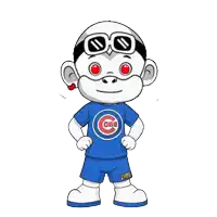 a cartoon character with a cubs shirt on
