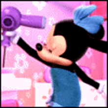 Hair Dryer Minnie Mouse GIF - Hair Dryer Minnie Mouse Blow Hair GIFs