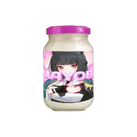 a jar of mayonnaise has a picture of a girl on the label