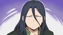 a man with long black hair makes a funny face