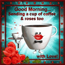 Good Morning Sending Coffee GIF - Good Morning Sending Coffee Kiss GIFs