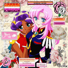 a picture of two anime girls with yuri is written in the bottom right corner