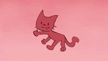 a drawing of a red cat with a smile on its face