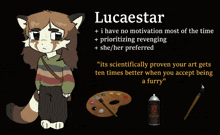 a drawing of a cat with the name lucaestar