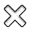 a black and white cross icon on a white background