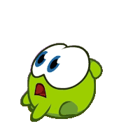 Terrified Nibble Nom Sticker - Terrified Nibble Nom Cut The Rope Stickers