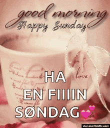 good morning happy sunday hearts roses coffee