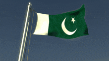 a flag with a crescent moon and star on it