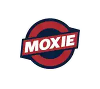 a logo for moxie shows a red and blue circle