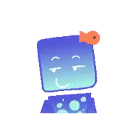 a cartoon character with a fish on his head .