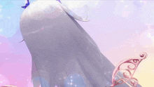 a girl with long white hair and a purple star in her hair