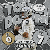 a poster for a football game between the raiders and the saints