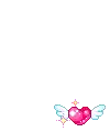 a heart shaped frame with a pink heart and wings
