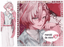 a drawing of a girl with the name merold de minn