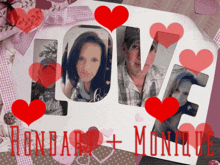 a picture of a man and a woman with the words love monday + monique on it