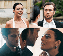 a man and a woman looking at each other