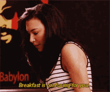 Glee Santana Lopez GIF - Glee Santana Lopez Breakfast Is Confusing For You GIFs