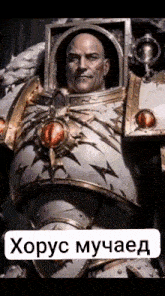 a picture of a man in a space suit with a caption that says " horus mychaed "
