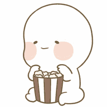kakaotalk emoticon ompangie pentol eating popcorn