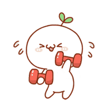 mochi cute lifting sweating workout