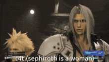 sephiroth is a woman in a video game scene